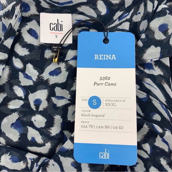 Cabi NWT Purr Cami, # 5362 Grey, Blue, and Black Animal Print Camisole, Small - Picture 16 of 17